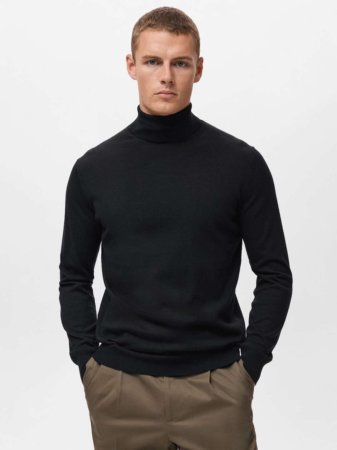 MANGO MAN Turtle Neck Woollen Pullover