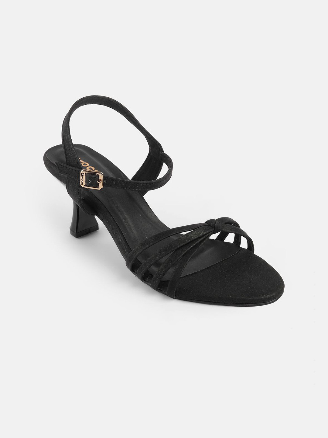 Mochi Women Open Toe Backstrap Kitten-Heel Sandals