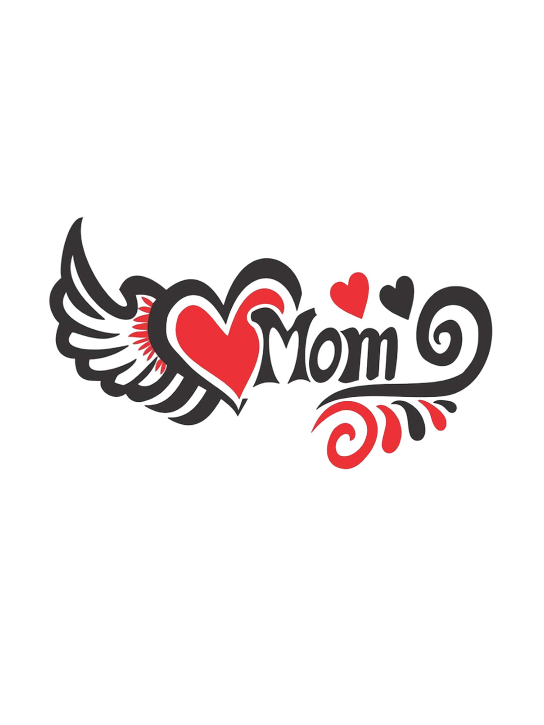 VOORKOMS Mom Dad With With Love & Heart Tattoo Sticker