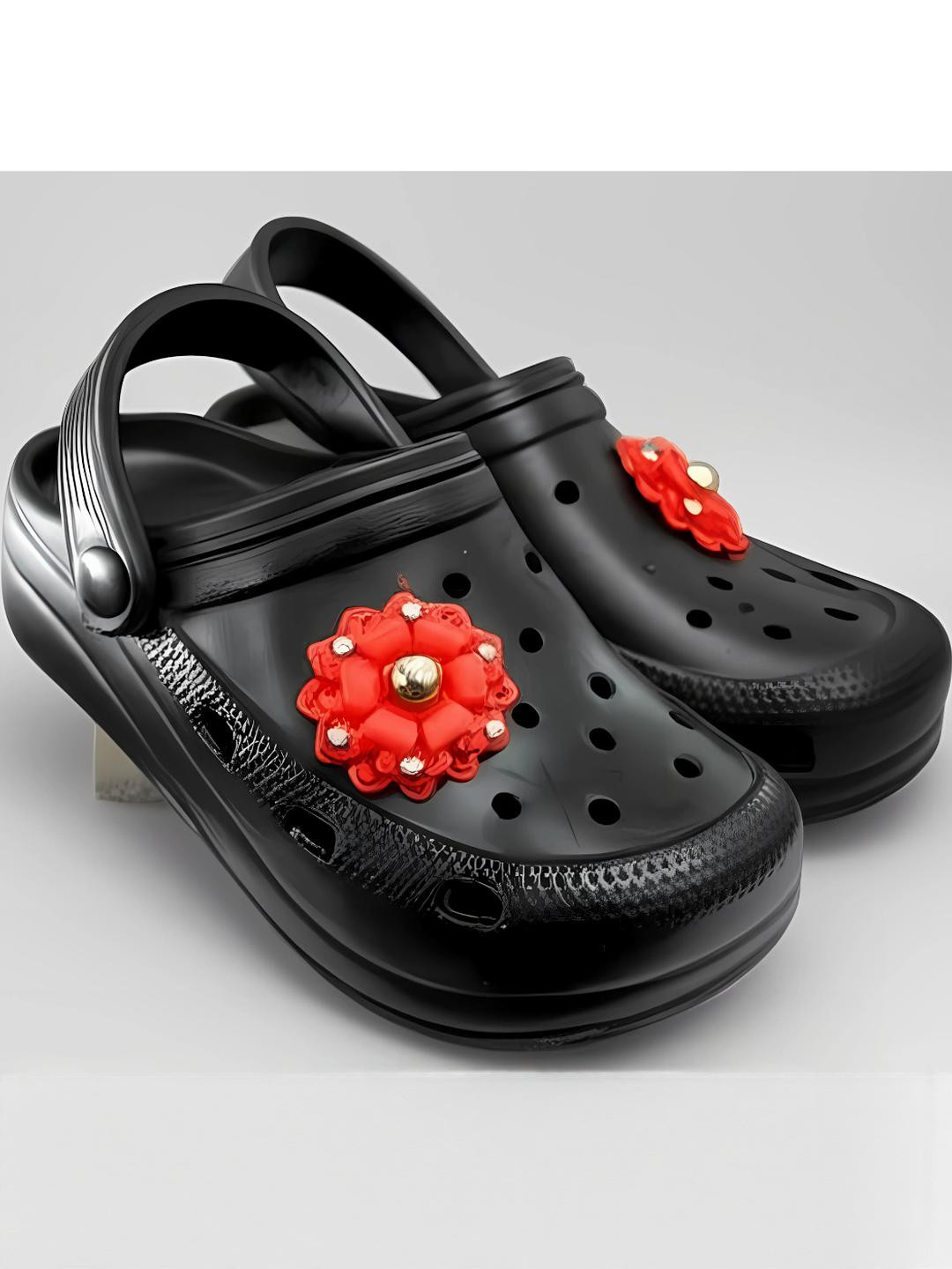 VINTEX Women Self Design Floral Clogs