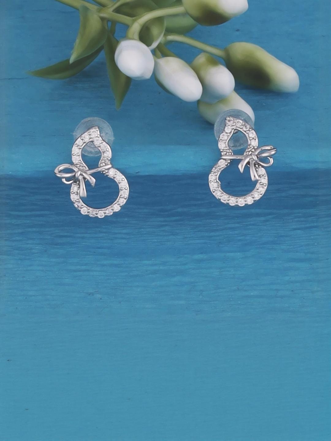 SALONI FASHION JEWELLER Brass Cubic Zirconia Earrings