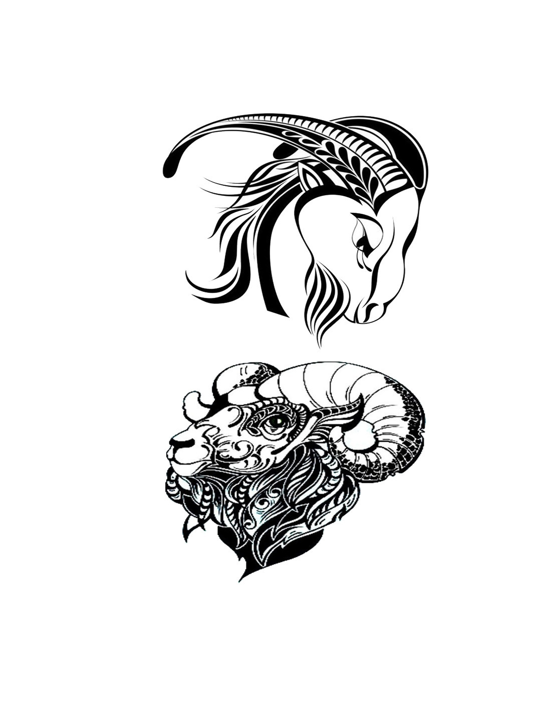 VOORKOMS Set Of 2 Aries Zodiac Sign Temporary Body Tattoo