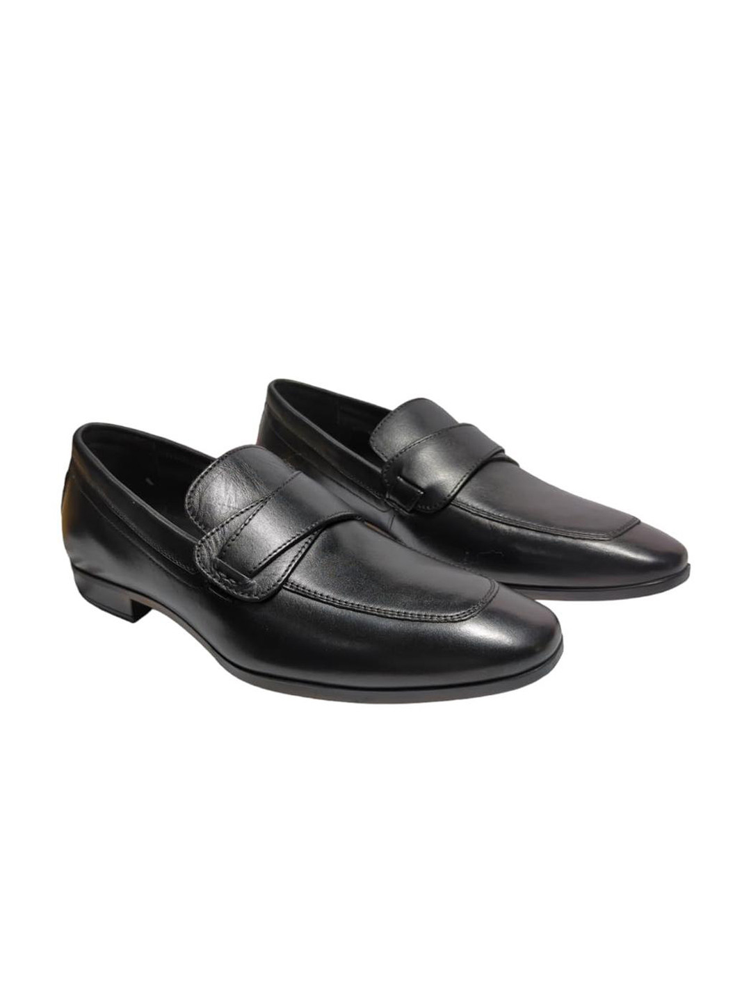 FEET FIRST Men black Leather Formal Slip-on Loafer