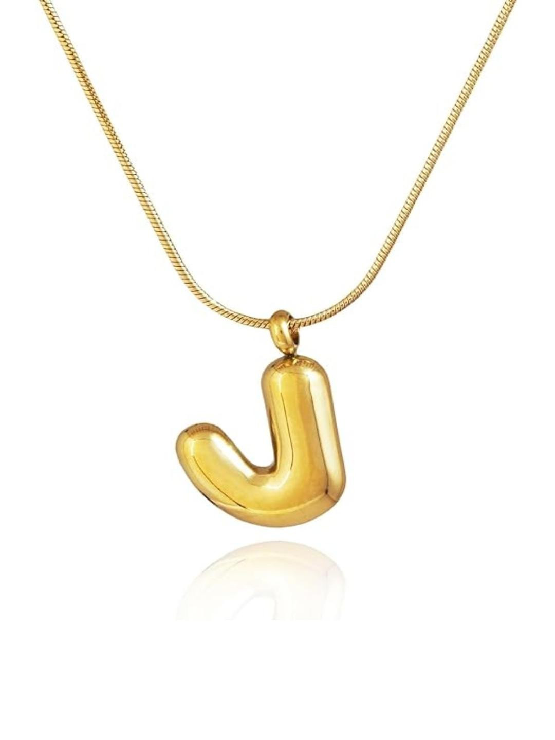 ARISTAL Jewellery Gold-Plated Bubble Letter J Pendant With Chain