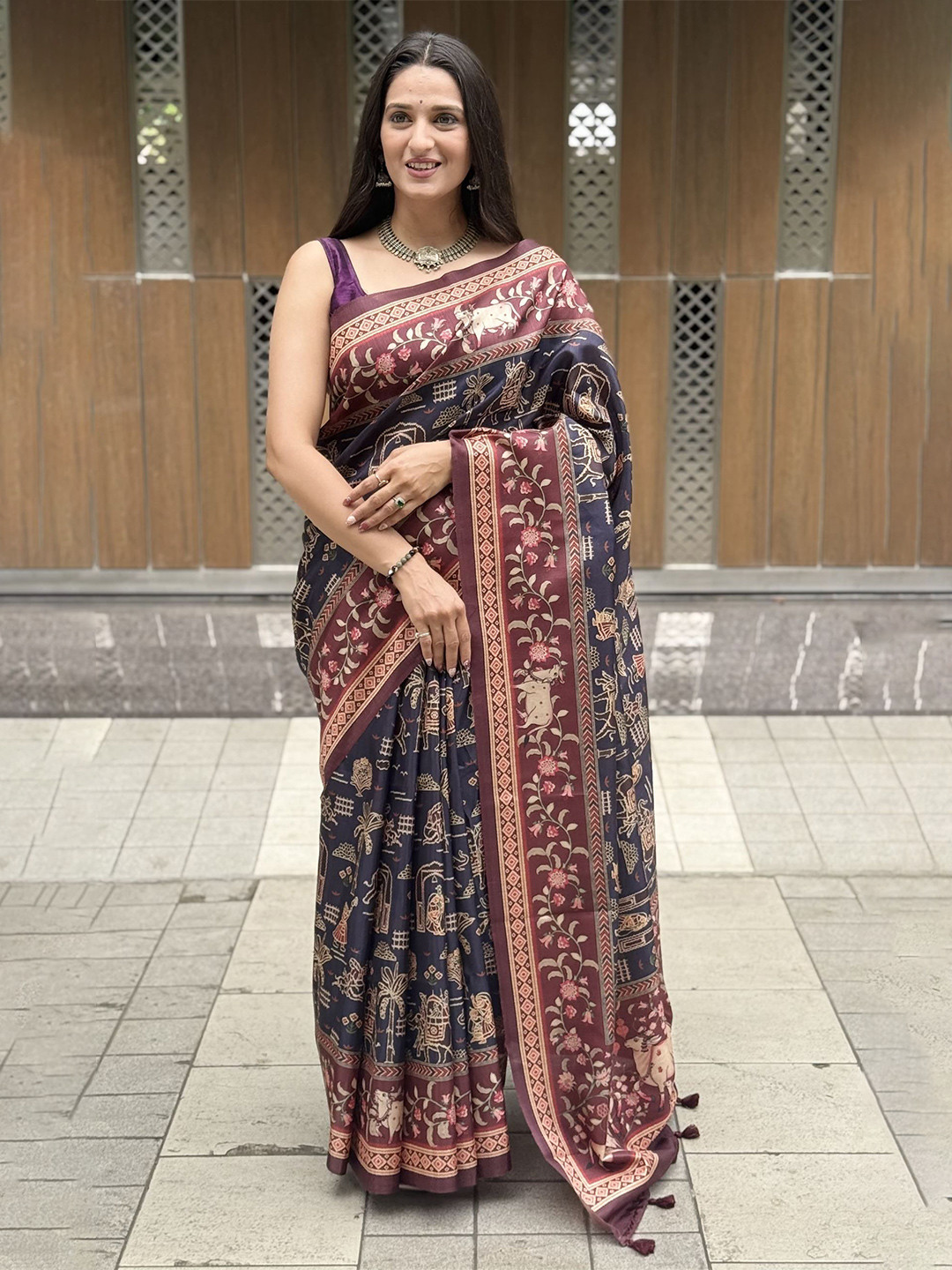 ETHNIC TODAY Tussar Saree With Blouse