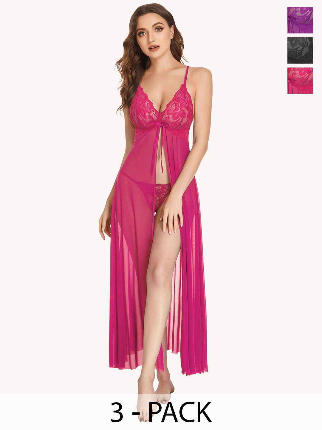 PHALIN Women Black Baby Dolls