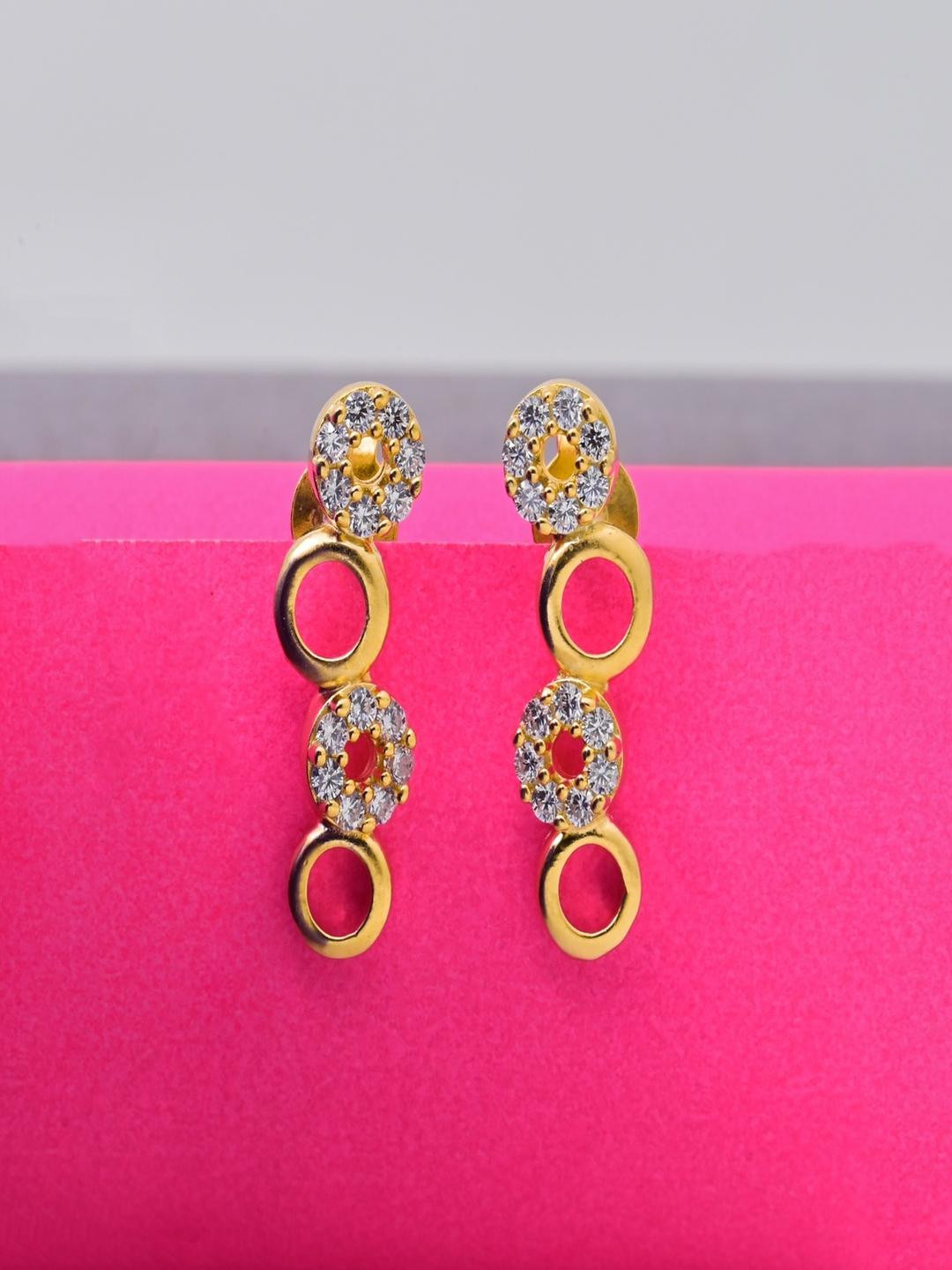 Vinayak Jewellers 925 Sterling Silver The Alternating Zirconia Circle Drop Earrings