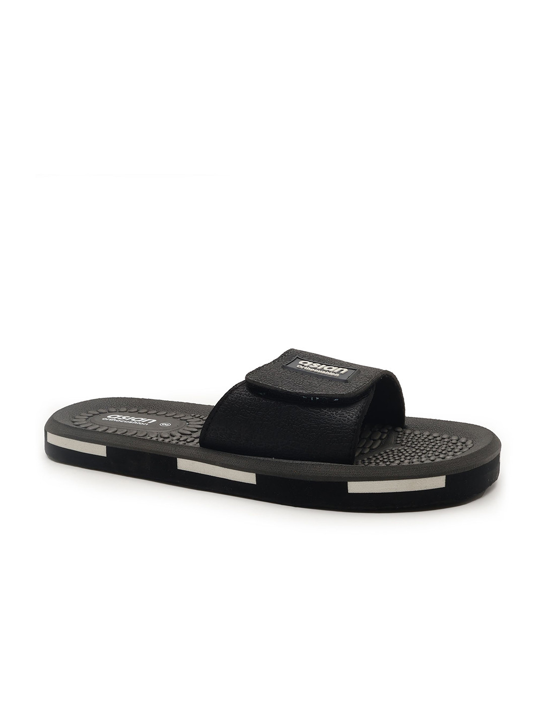 ASIAN Men Self Design Ortho Sliders with Adjustable Strap