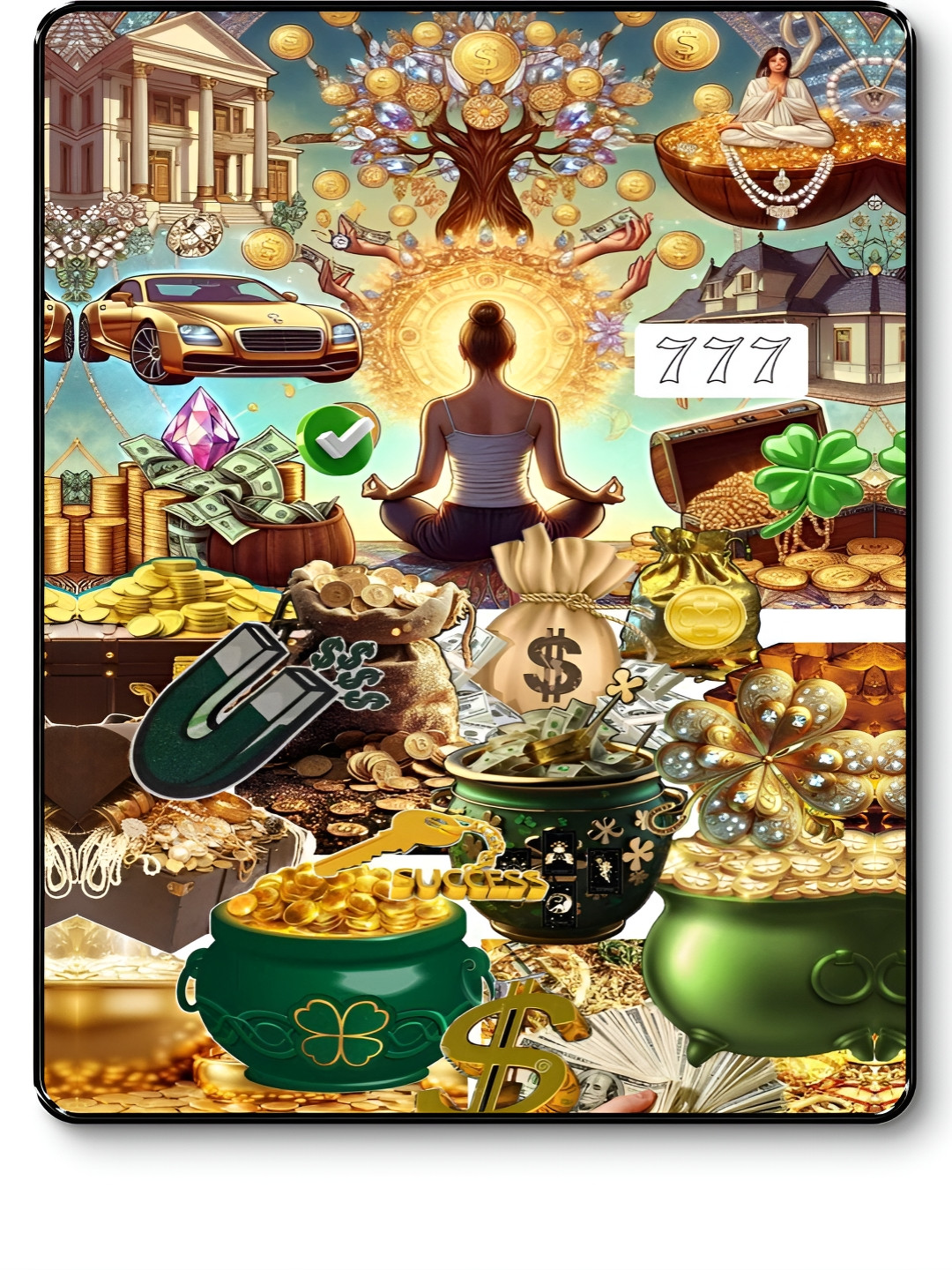 Myntra Elegant Homes Green & Blue Money Manifestation Vision Board Wall Art