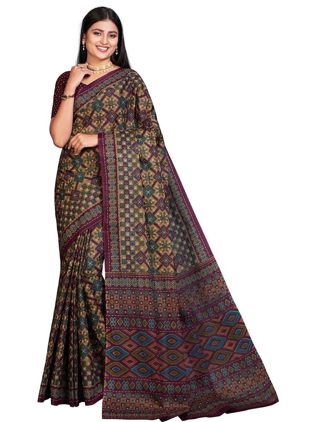 ATHEIA Multi Pure Cotton Printed Sarees