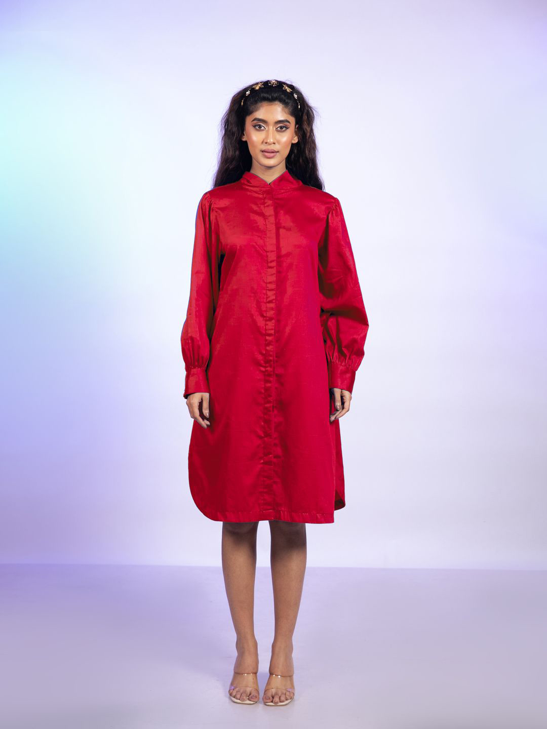 SANGRIA SOUL Women Solid Cotton Shirt Dress