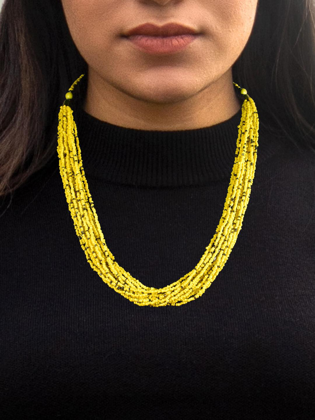 Grace Collections Women Yellow Necklace