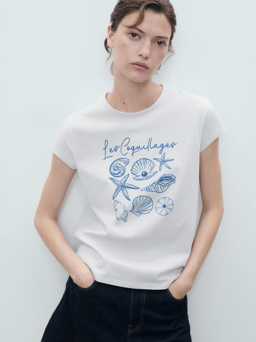 MANGO Conversational Printed Pure Cotton T-shirt