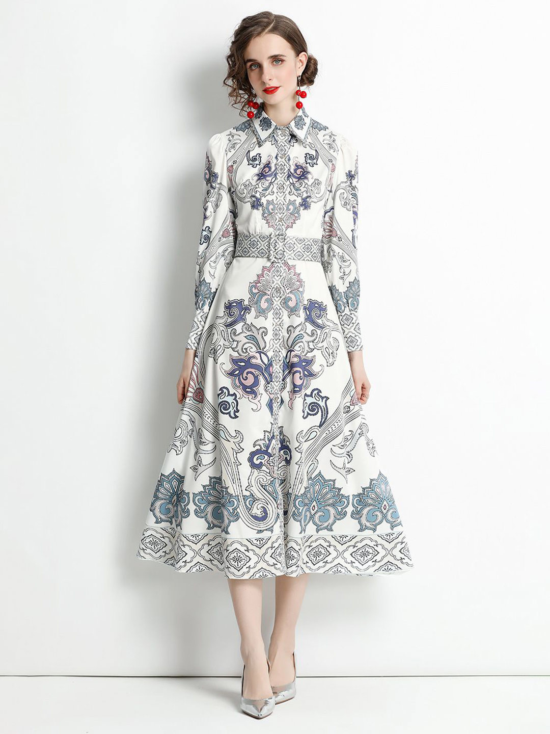 JC Collection Women Ethnic Motifs Printed Shift Midi Dress