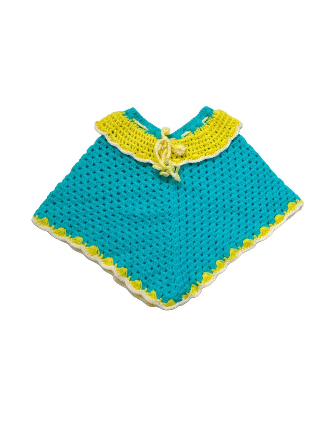 Cute Collection Girls Crochet Woolen Designer Poncho