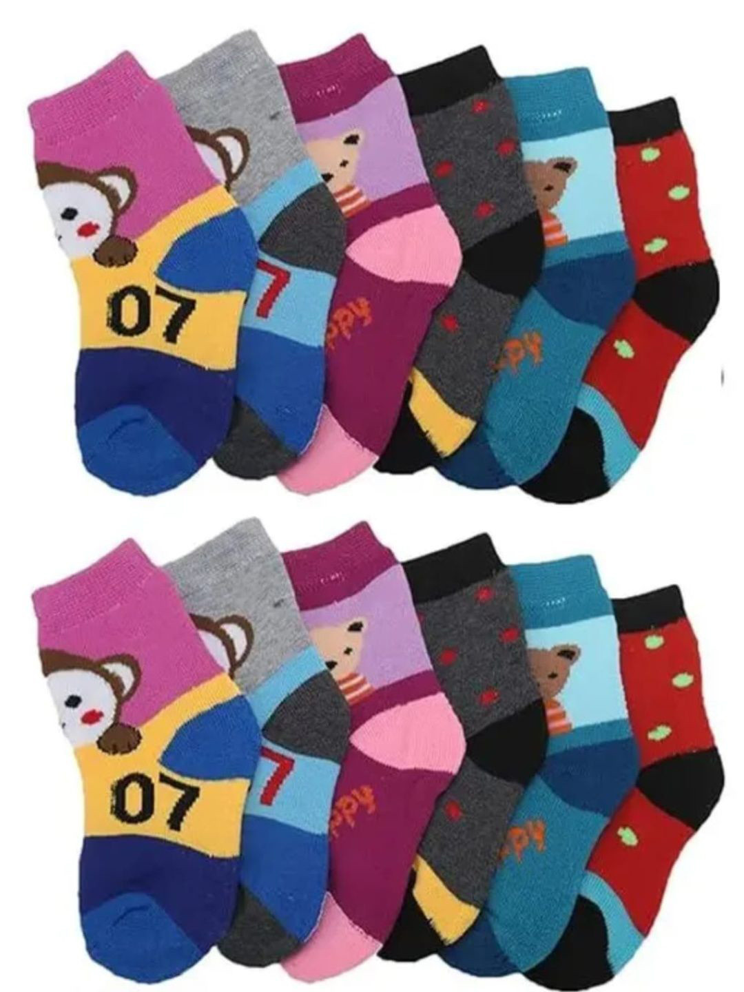 FINZER Kids Set Of 6 Ankle-Length Pure Wool Socks