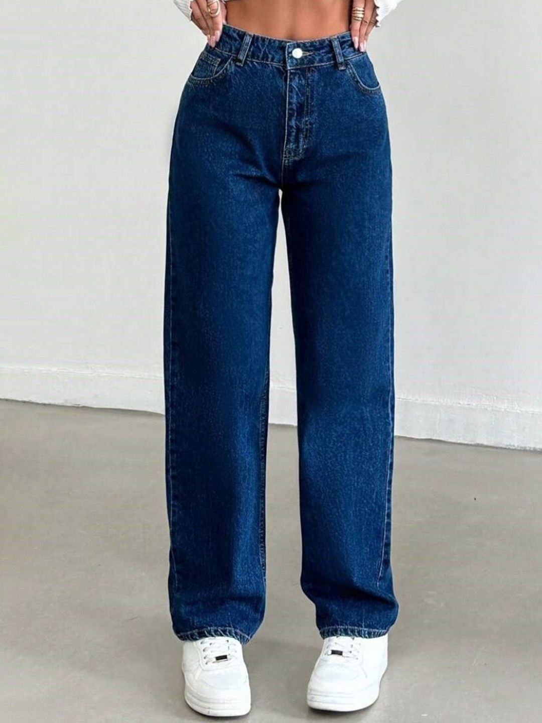 NU CLOTHS Women Comfort Baggy High-Rise Stretchable Cotton Jeans