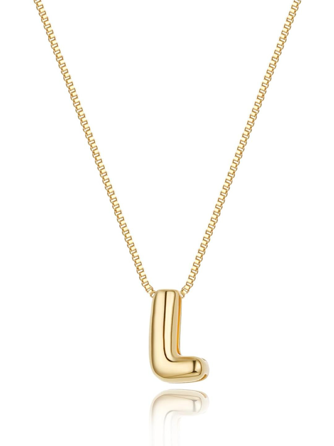 ARISTAL Jewellery Unisex Gold-Plated Stainless Steel letter Necklace