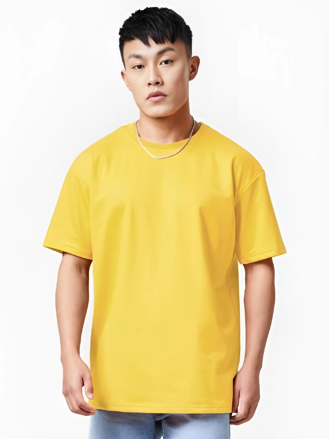 MEGAKART Men Pure Cotton Plain Oversized T-shirt