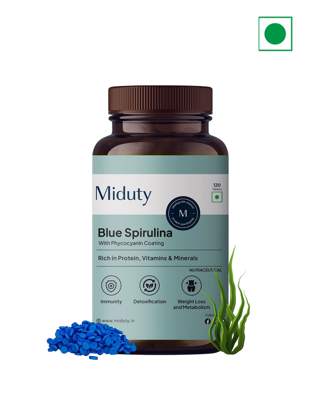 MIDUTY Blue Spirulina + PeakATP - 120 Tablets