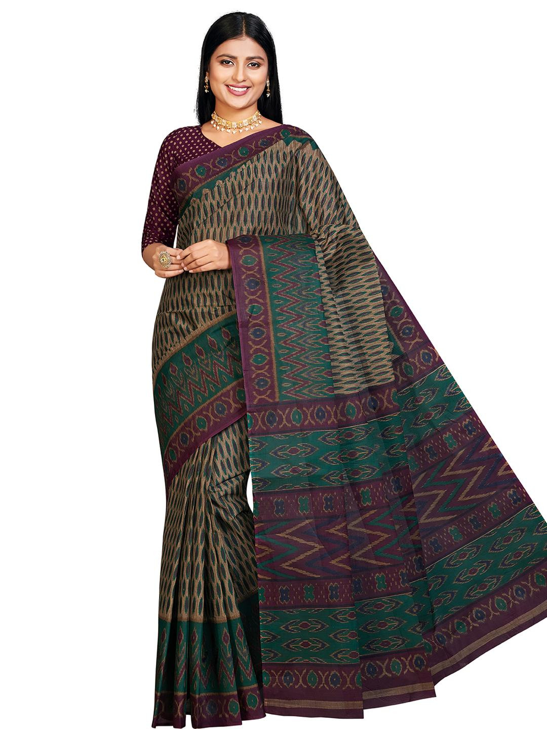 ATHEIA Multi Pure Cotton Printed Sarees
