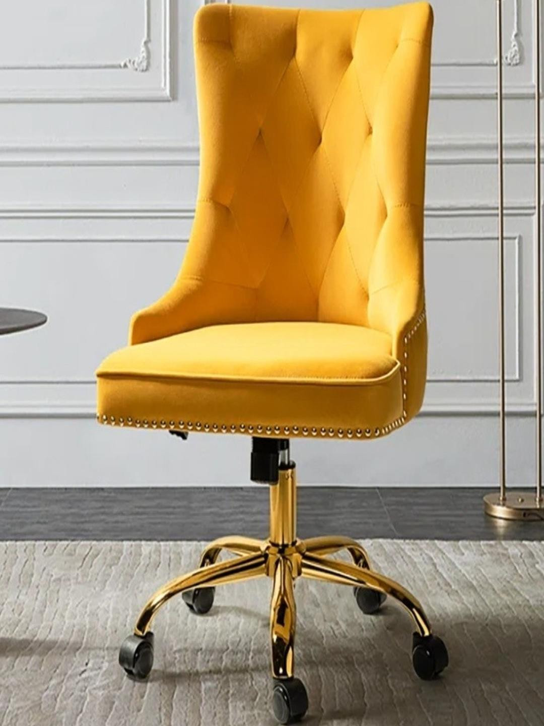 DOE BUCK Swen Task Yellow Chair with Adjustable seat Hight