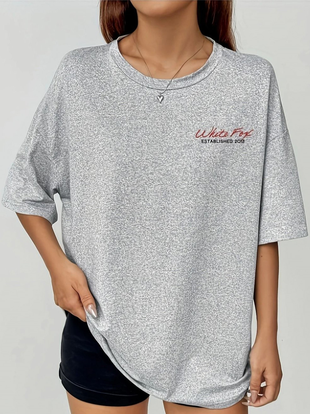 Calm Down Typography Printed Round Neck Drop Shoulder Cotton Oversized  T-shirt