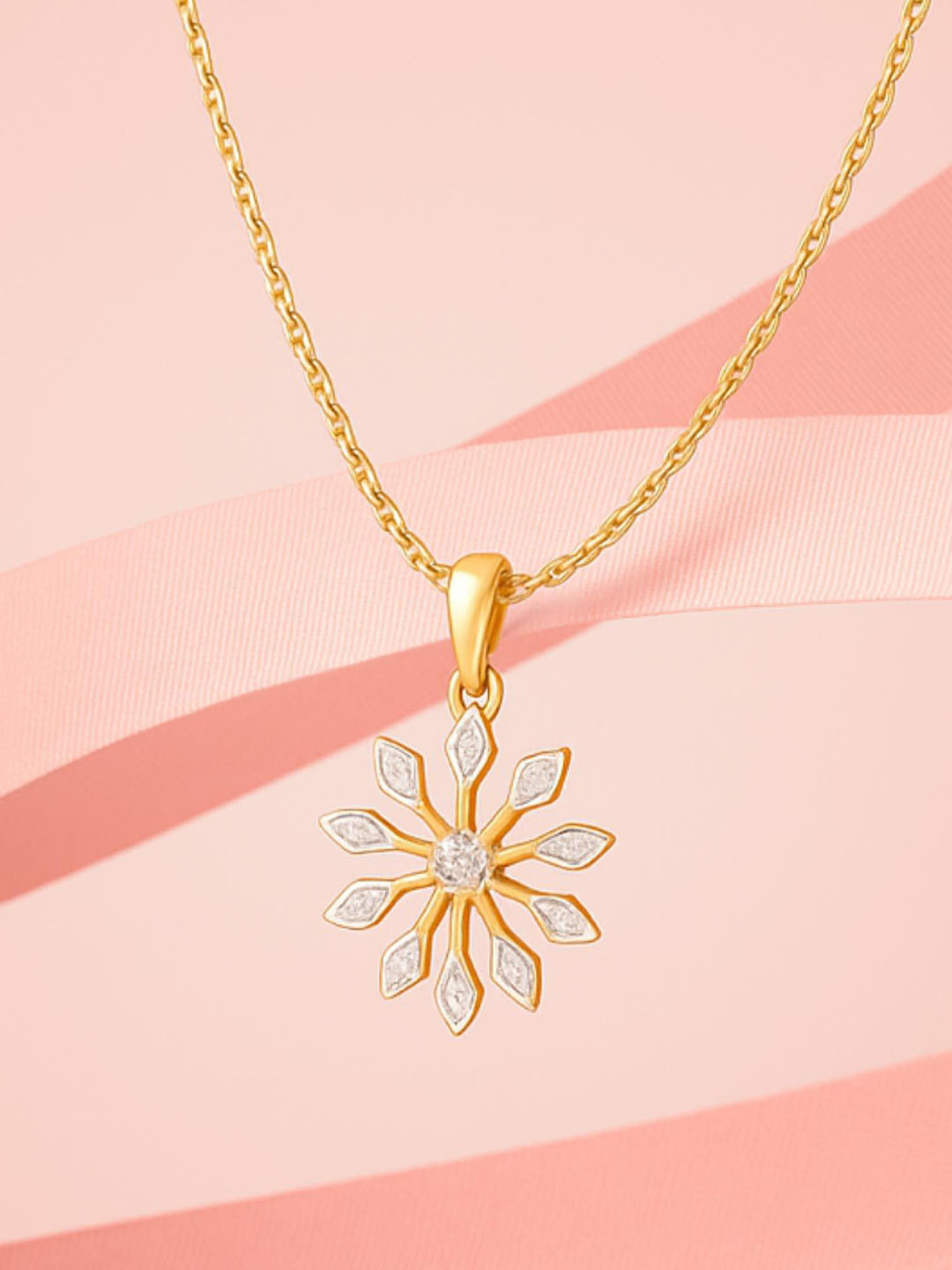 Mia by Tanishq 9Kt Gold and Diamond Whimsy Bloom Pendant