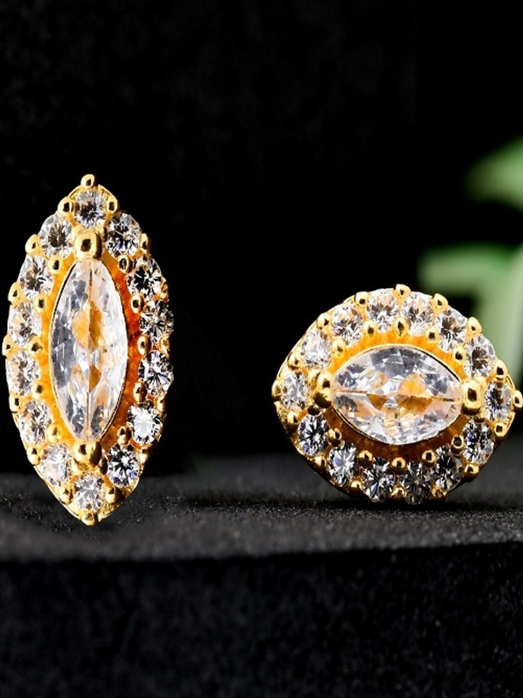 Vinayak Jewellers 925 Sterling Silver The Radiant Oval Cluster Stud Earrings