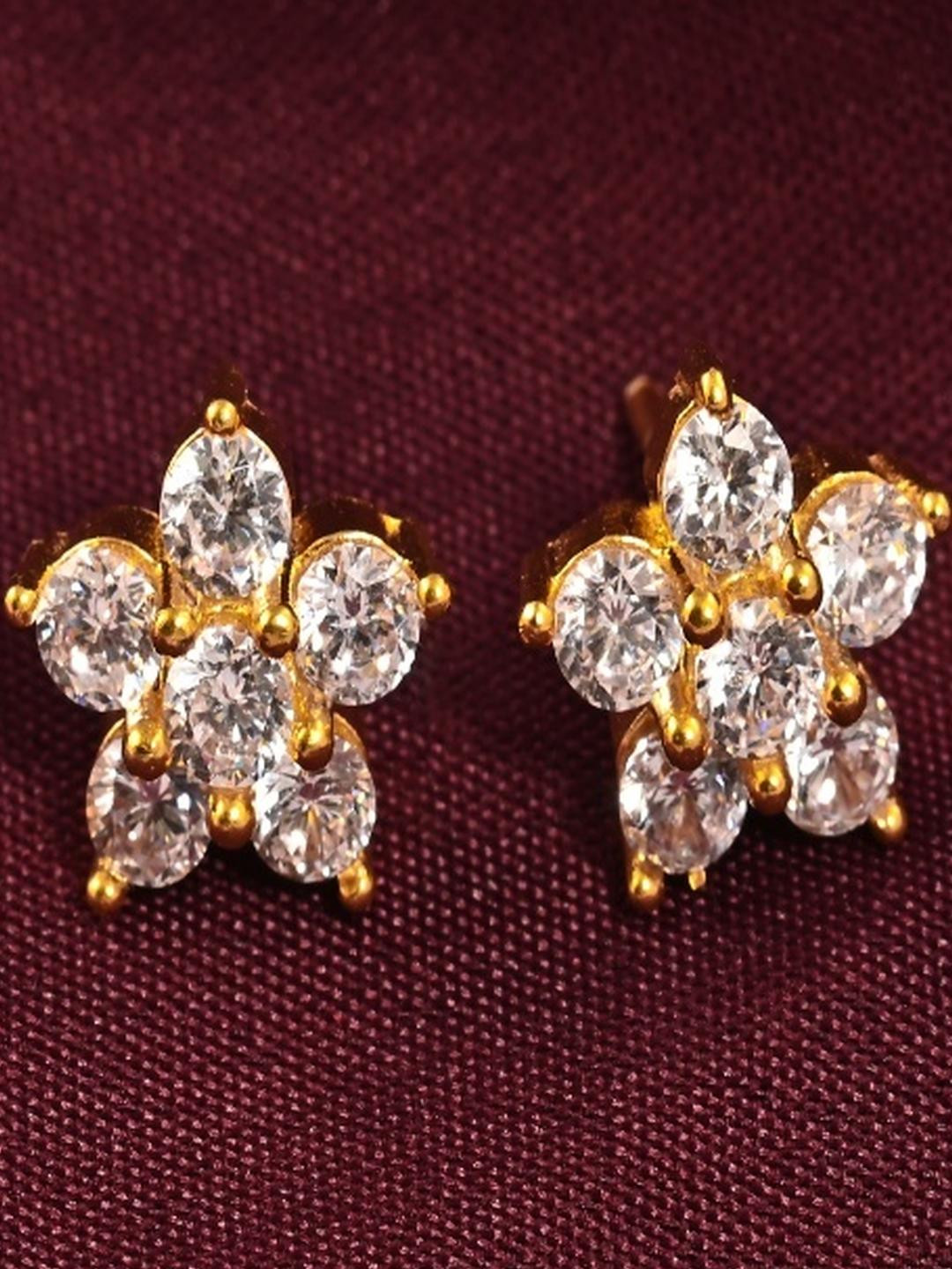 Vinayak Jewellers 925 Sterling Silver The Classic Crystal Blossom Earrings