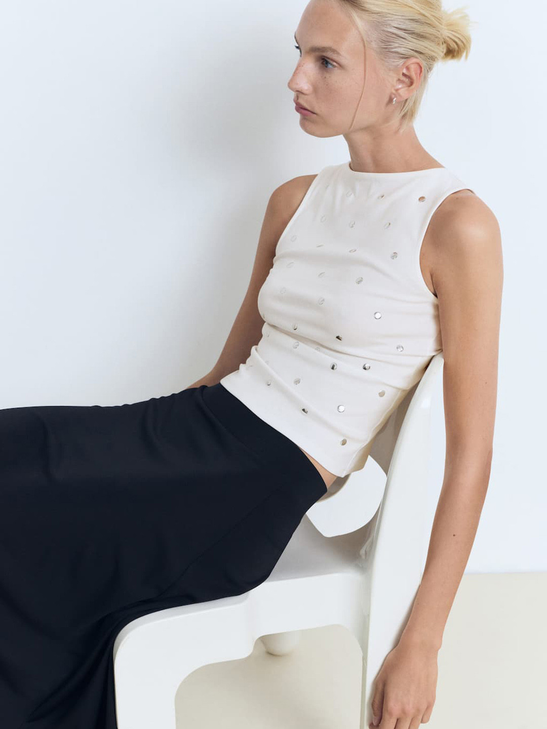 MANGO Studded Top