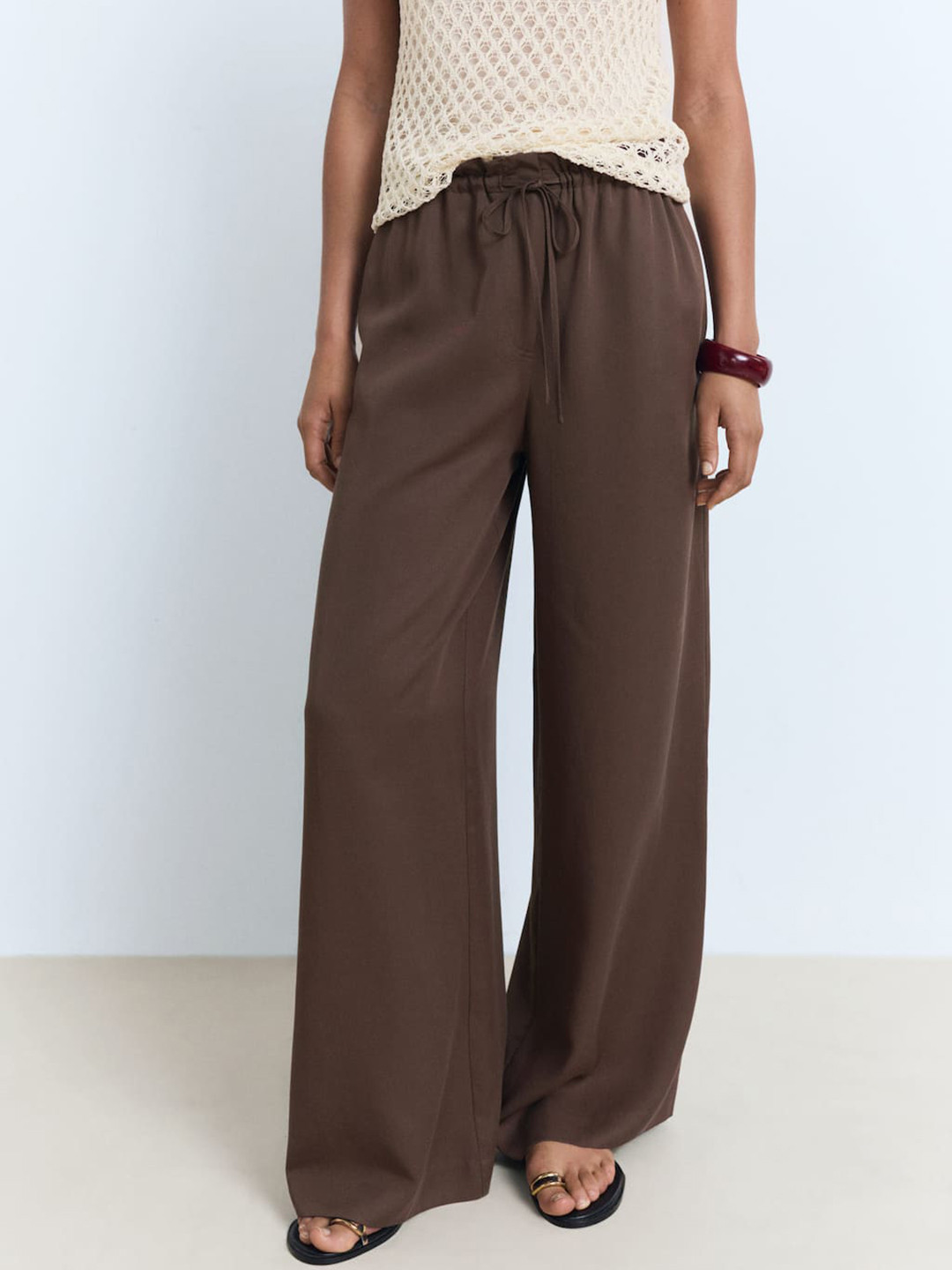 MANGO Women Wide Leg Trousers