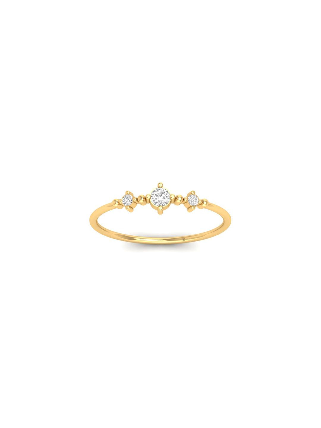 True Elegant Gold-Plated 3-Stone Moissanite Promise Ring
