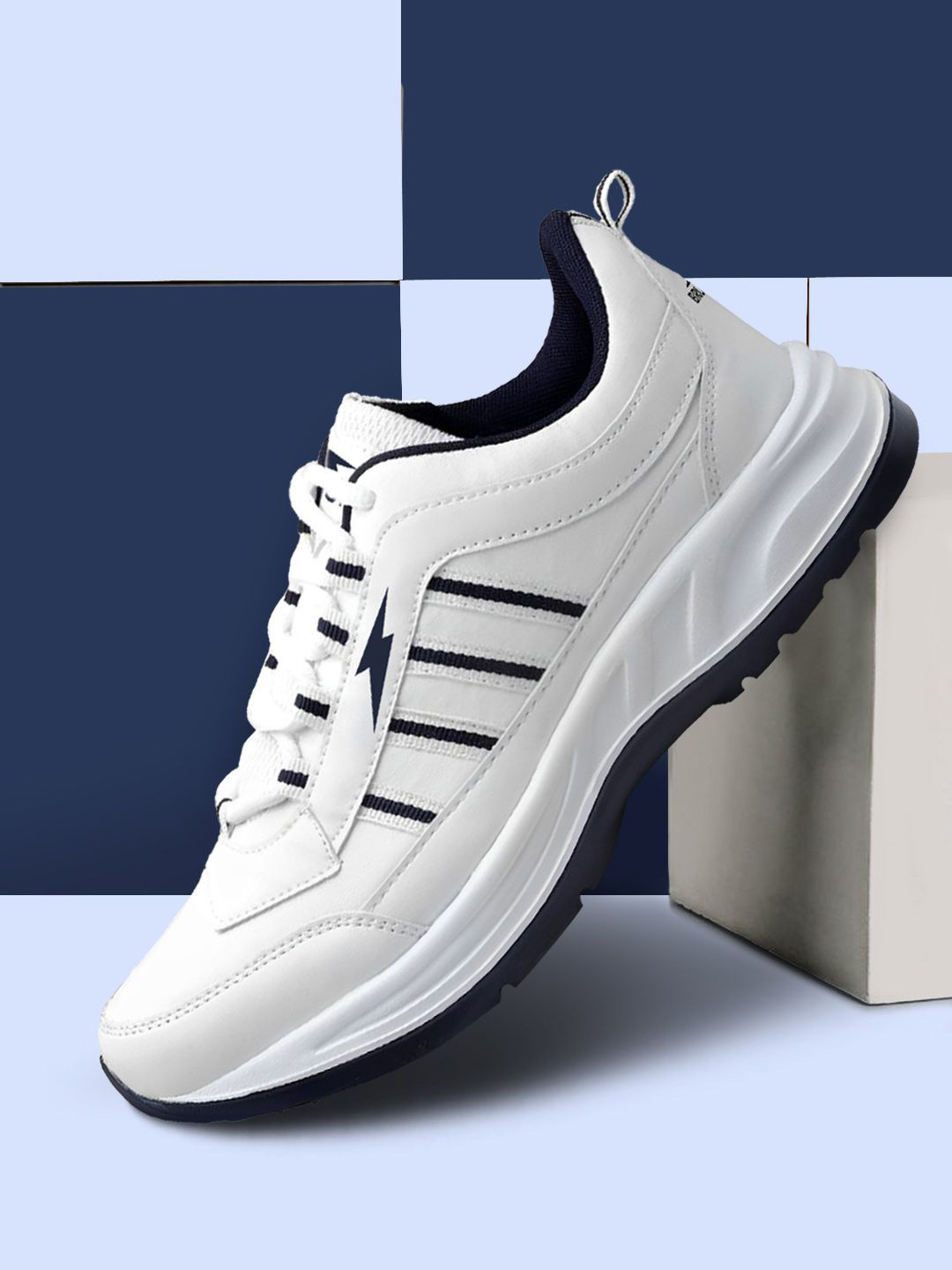 Bruton Polo Men Striped Round Toe Sneakers