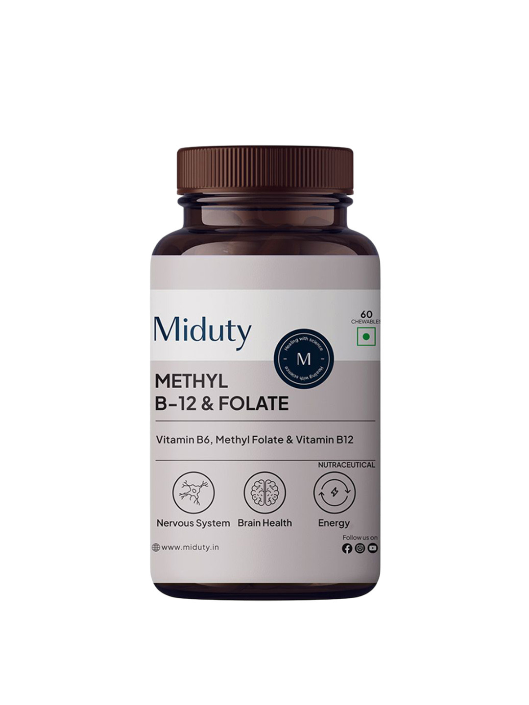 MIDUTY Vitamin B12 + B6 - 60 Chewables
