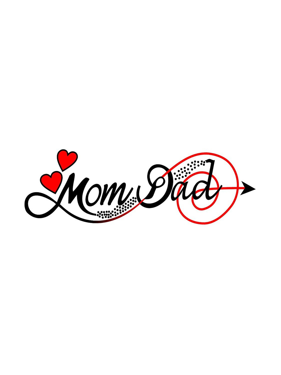 VOORKOMS Mom Dad With Arrow Temporary Body Tattoos