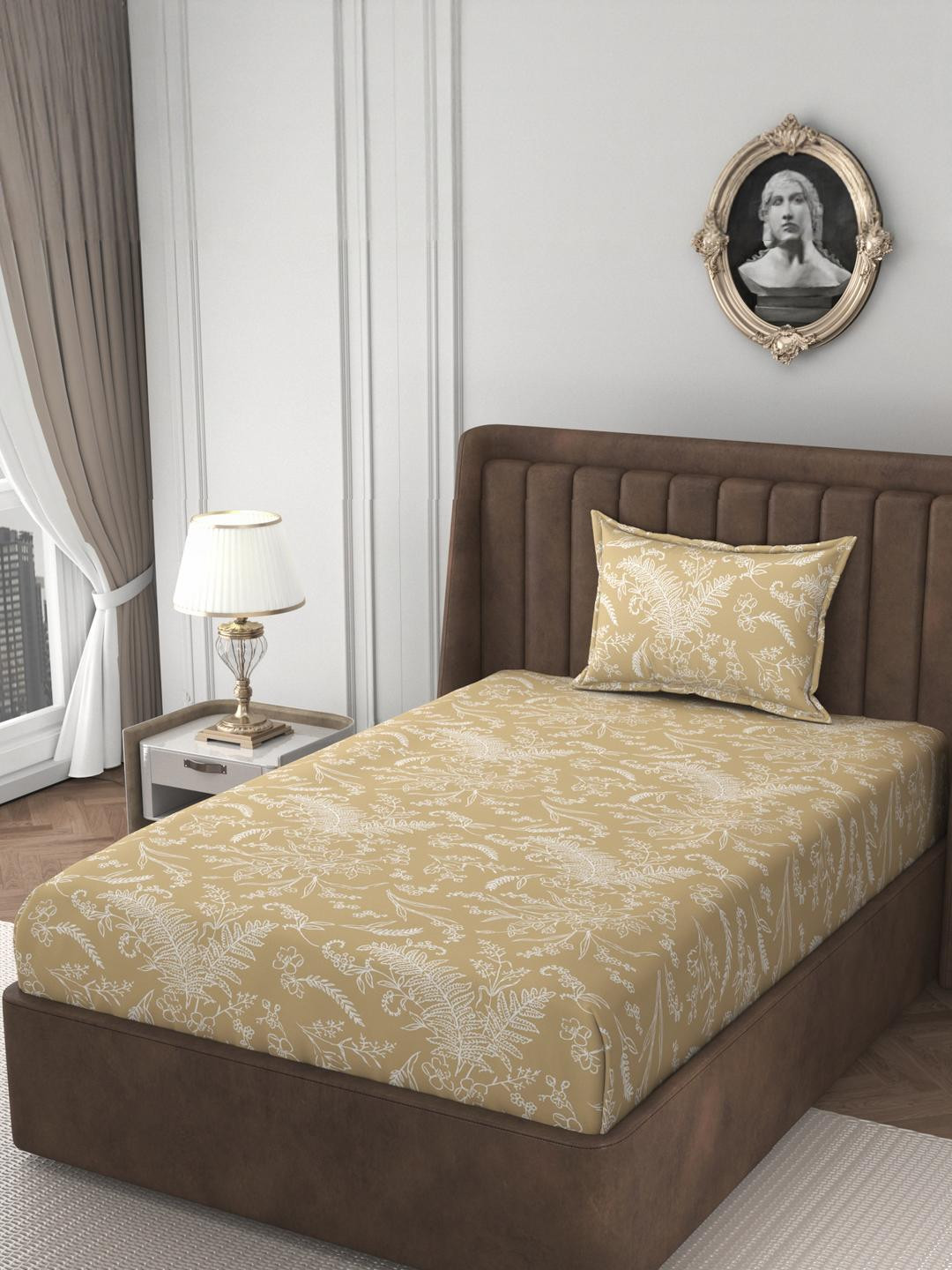 HIDECOR Gold 210 TC Microfiber Superfine Single Bedsheets