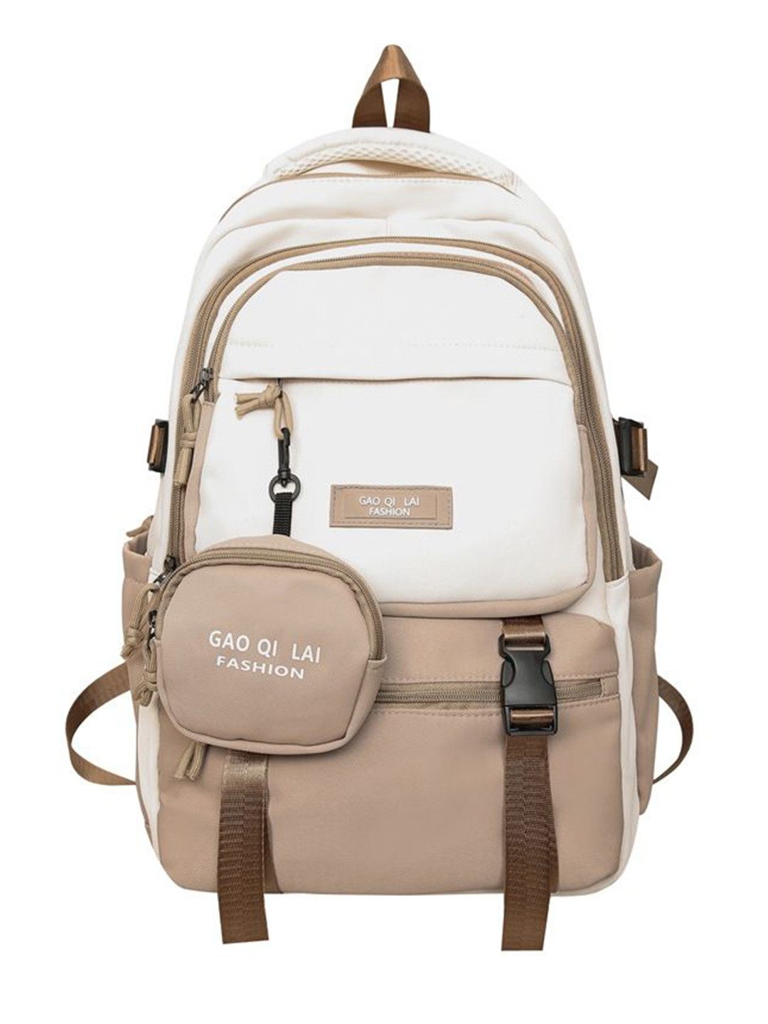 QIDREZY Girls Colourblocked Backpack with Compression Straps