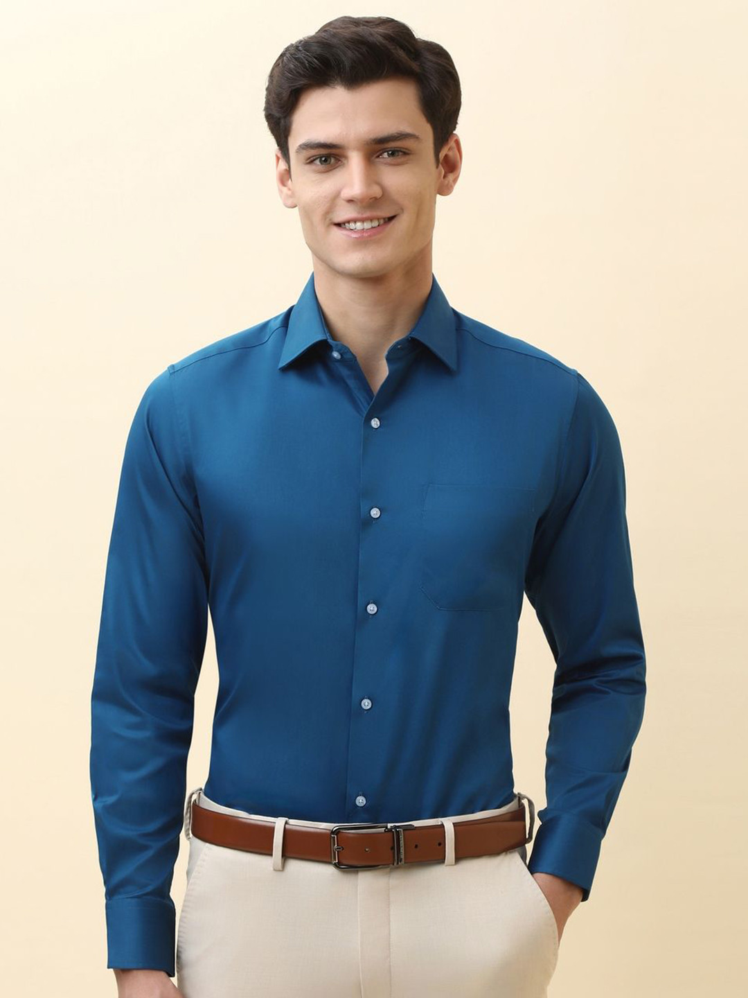 Allen Solly Sport Long Sleeves Spread Collar Pure Cotton Formal Shirt