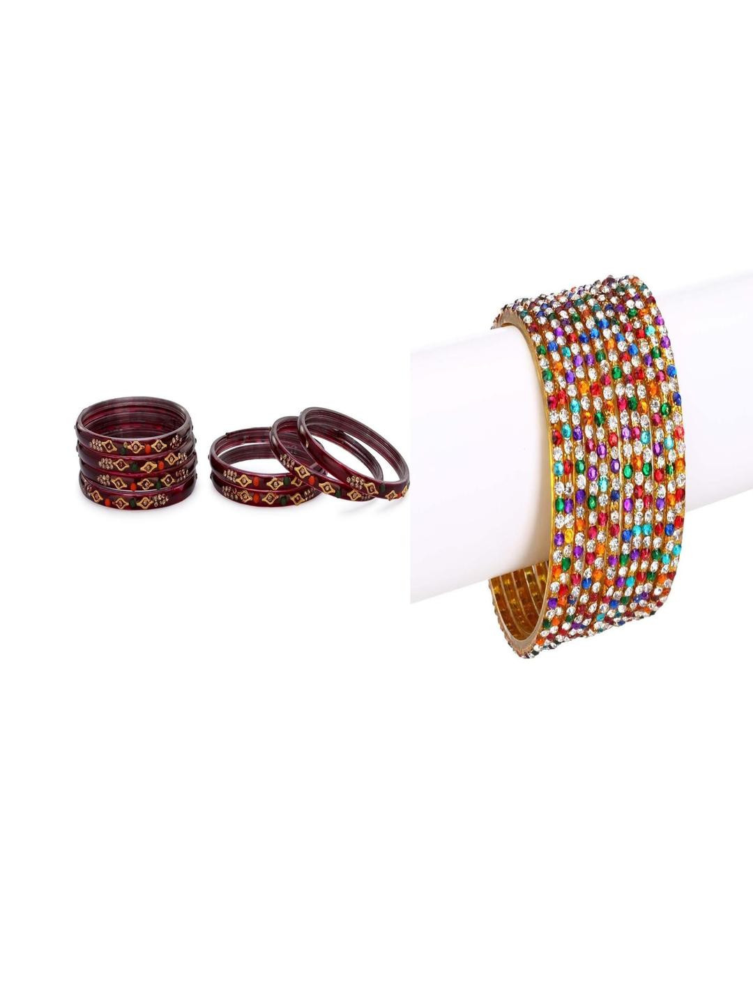 SOMIL Set Of 20 Traditional Handcrafted Glass Bangles