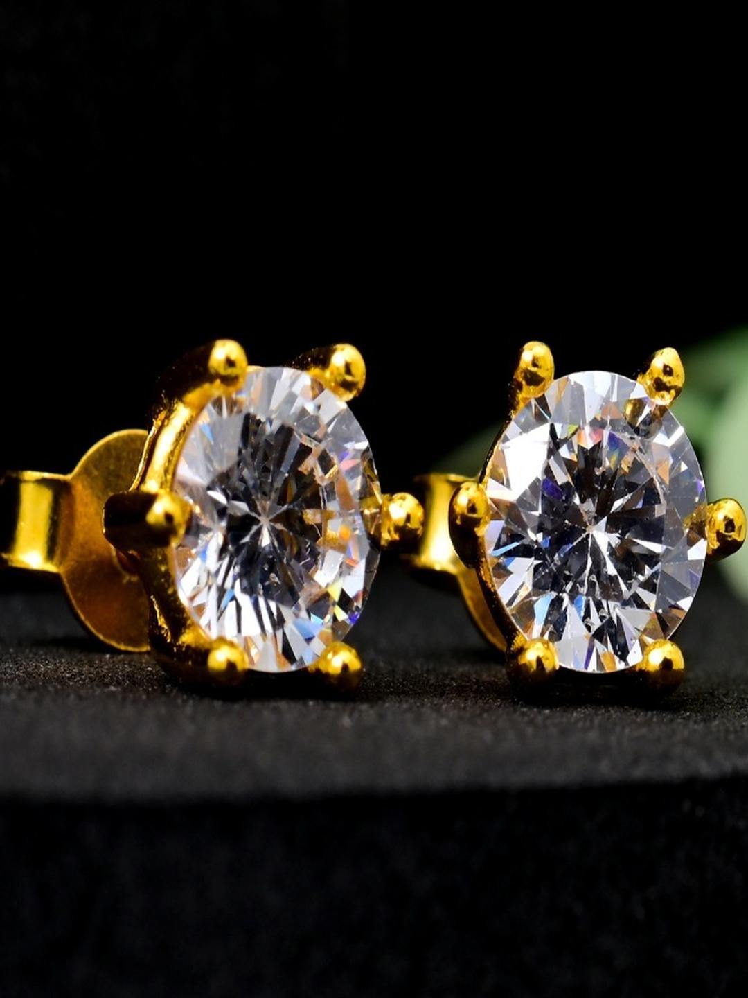 Vinayak Jewellers 925 Sterling Silver The Solitaire Stud Silver Earrings