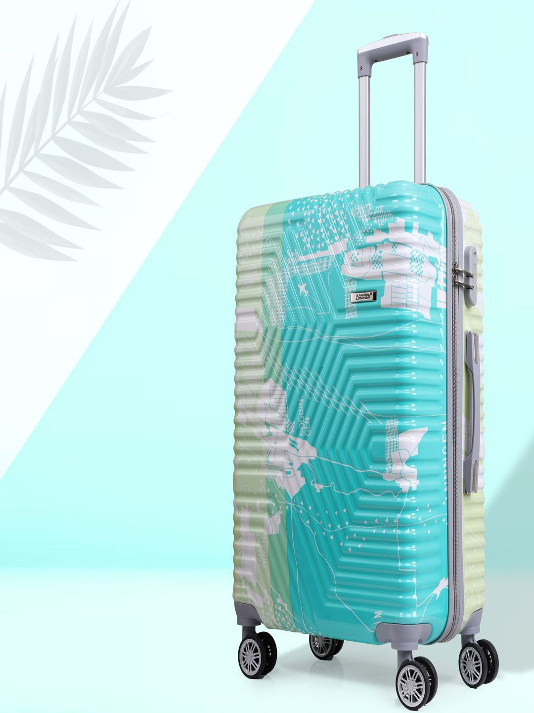 Kandel London Printed Suitcase Trolley Bag