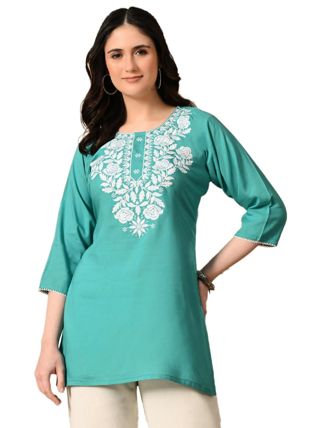 LIBOZA Women Orange Cotton Kurtas