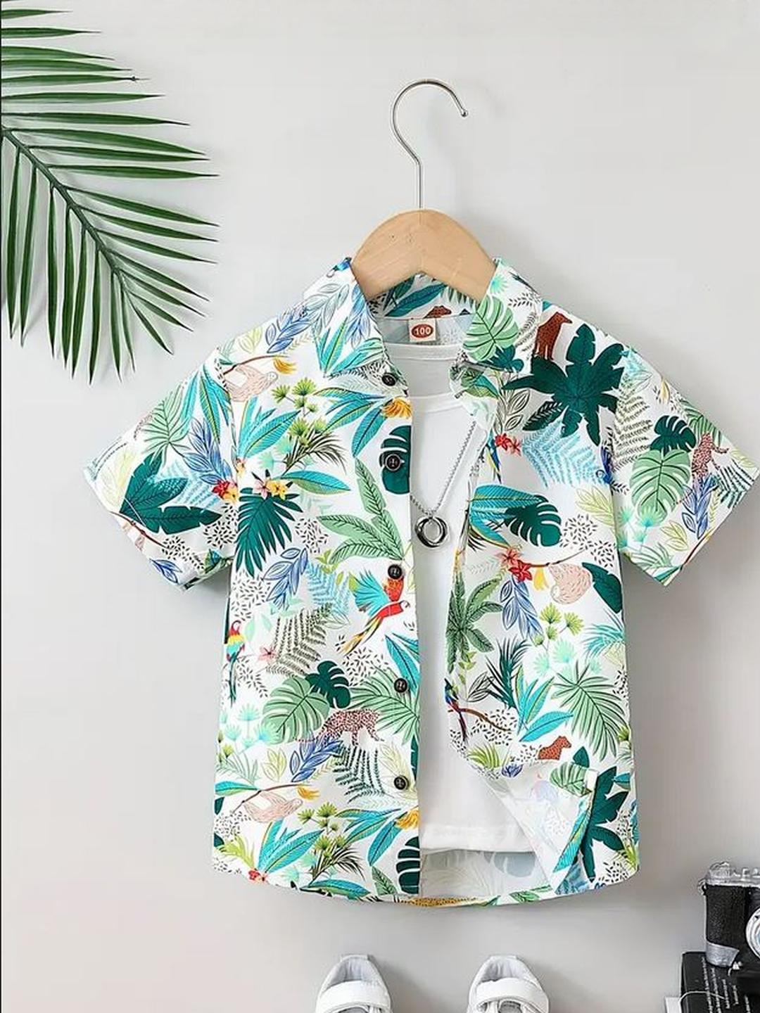 SHREE VANKIYA HANUMANJI FASHION Boys Tree Printed Casual Shirt