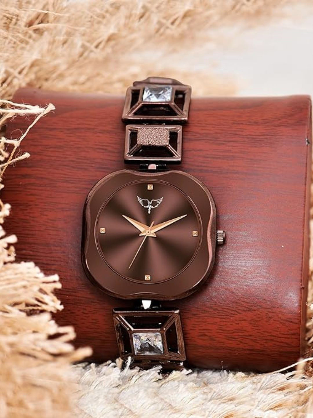 WHITE BIRD Women Brass Dial & Straps Analogue Watch TN-S Brown