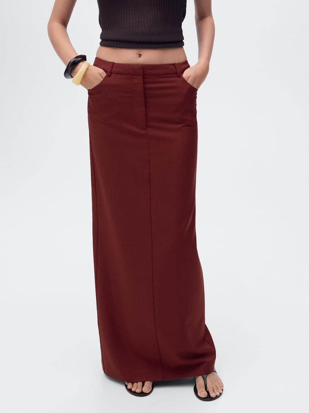 MANGO Pencil Maxi Skirt