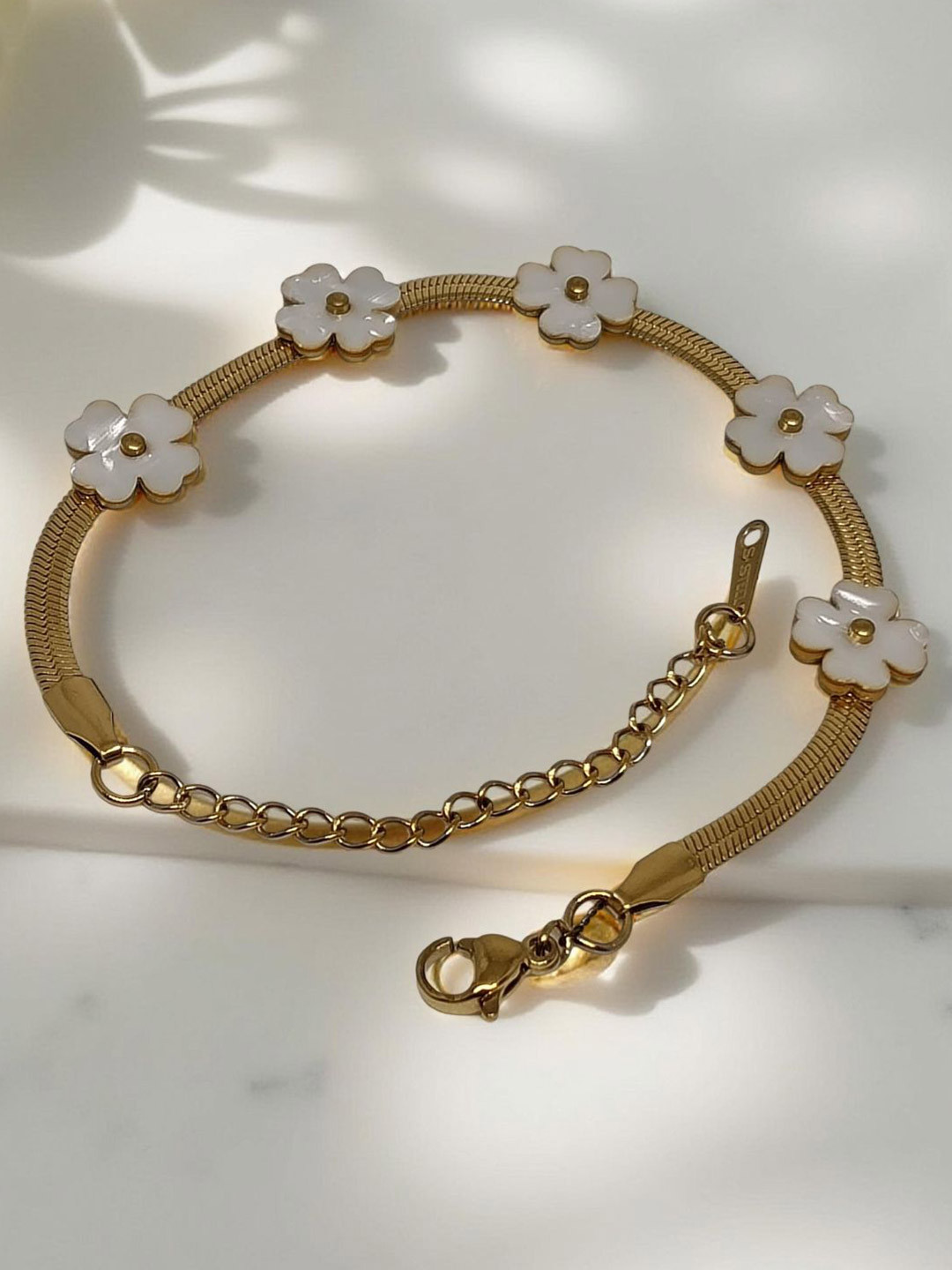 VYRA Stainless Steel Gold-Plated Wraparound Bracelet