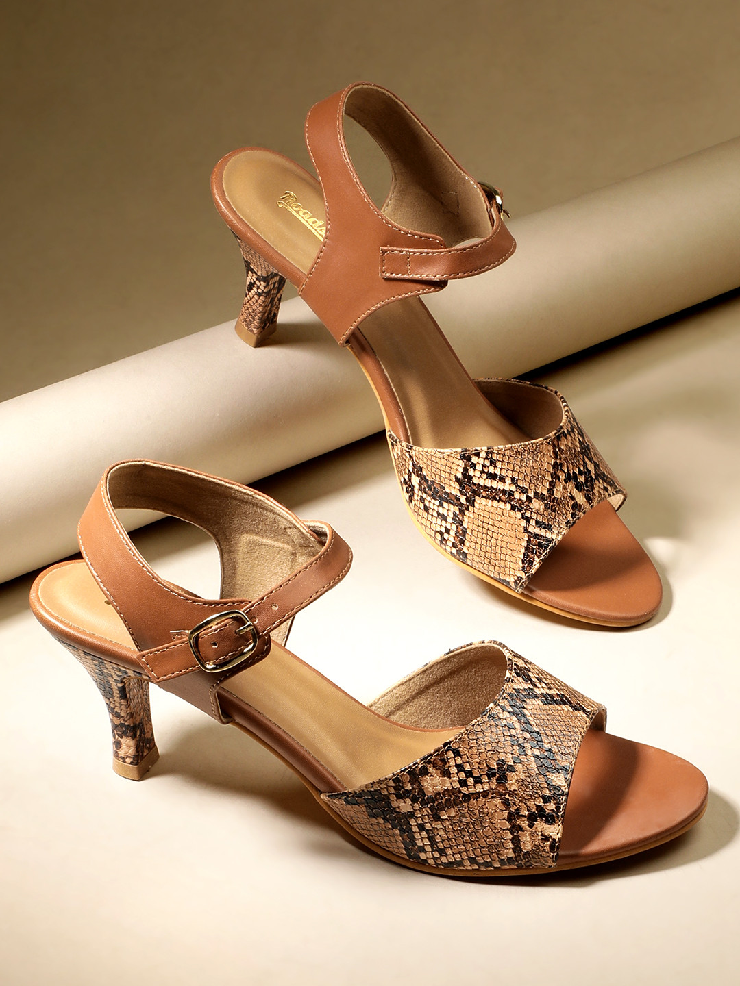 Roadster Snake Skin Textured Slim Heels