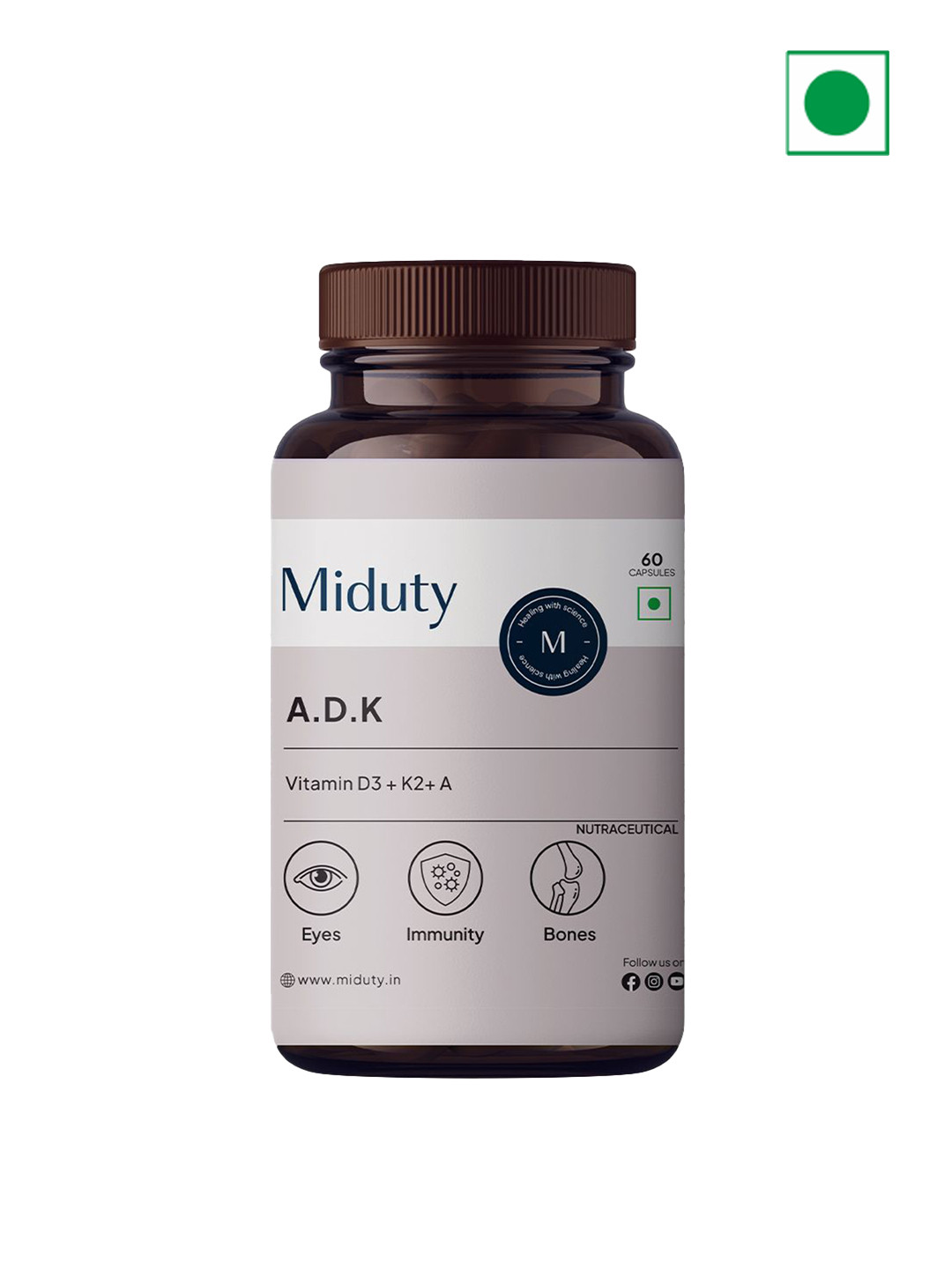 MIDUTY Vitamin ADK Capsules - 60 Capsules