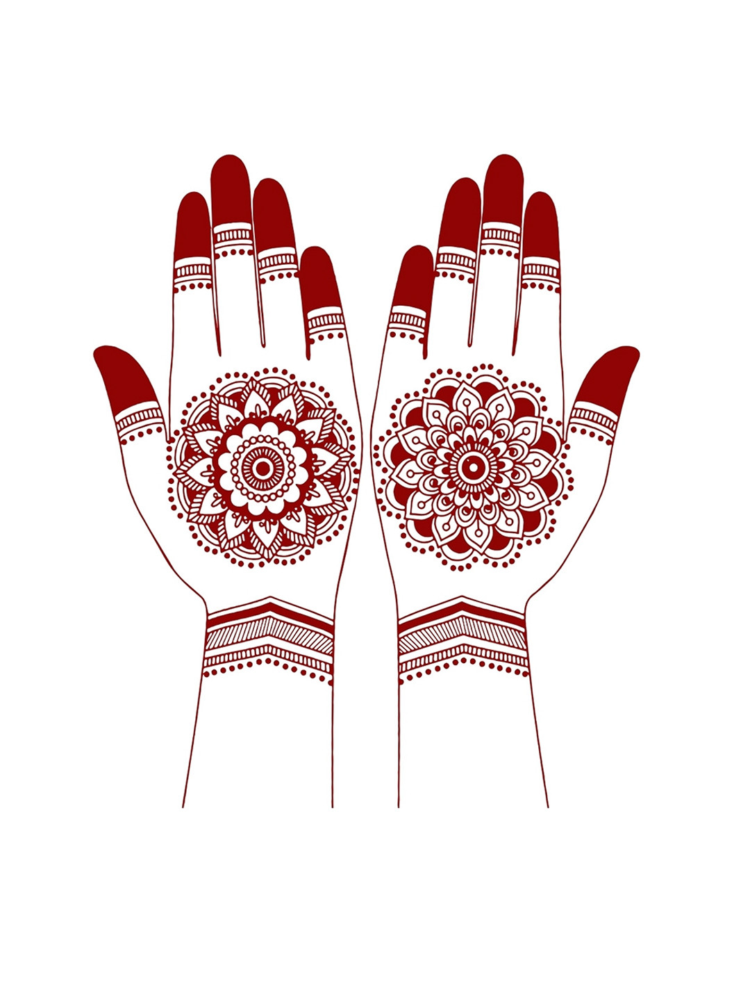 VOORKOMS Mehndi Mandala Full Hand Tattoo Temporary Tattoo